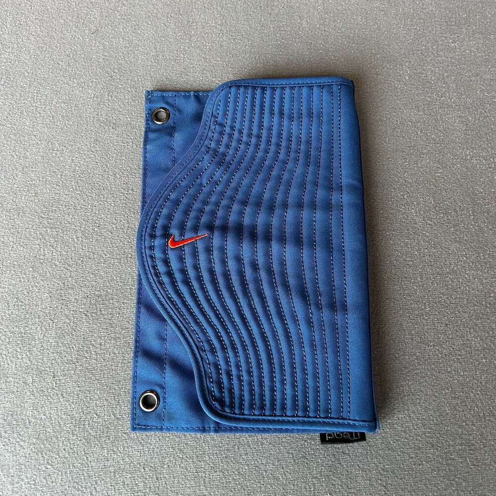 Nike 3-Ring Binder Pencil Case Pouch Blue Quilted